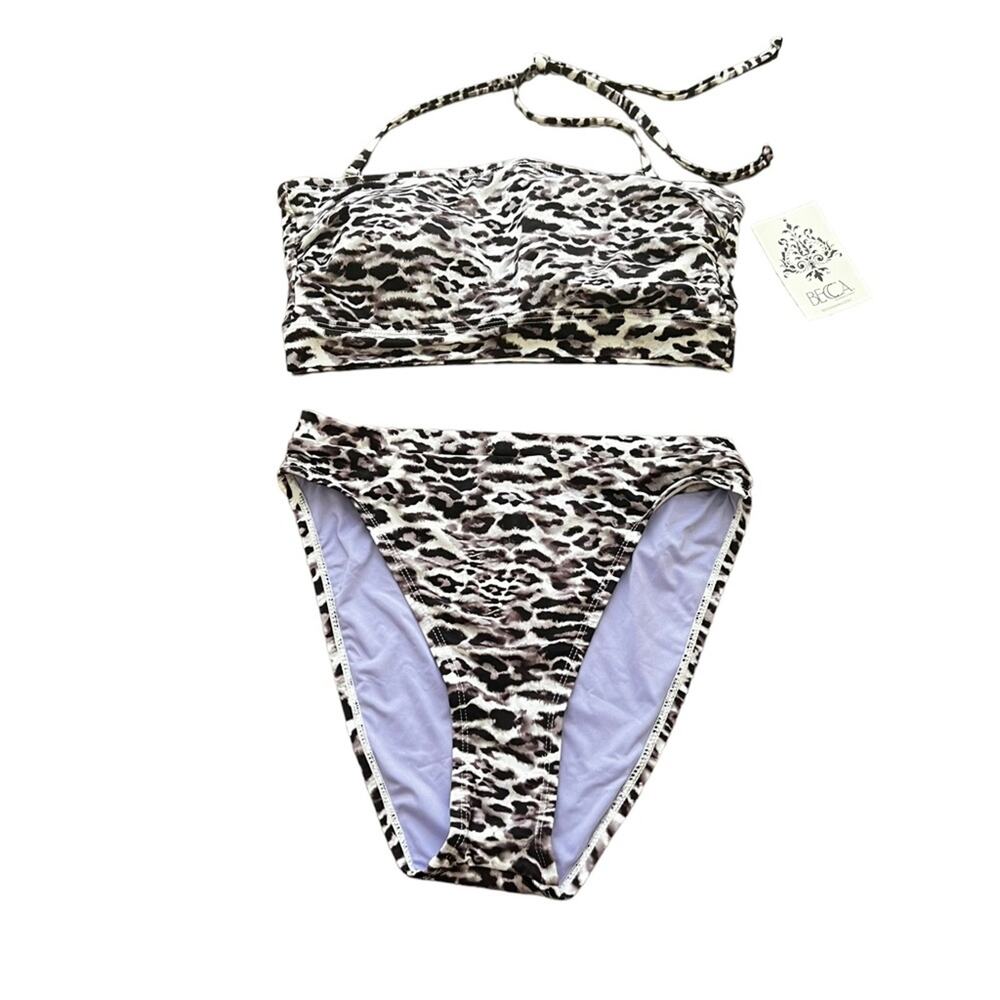 Becca 2 Piece Bikini Leopard print Set Size M